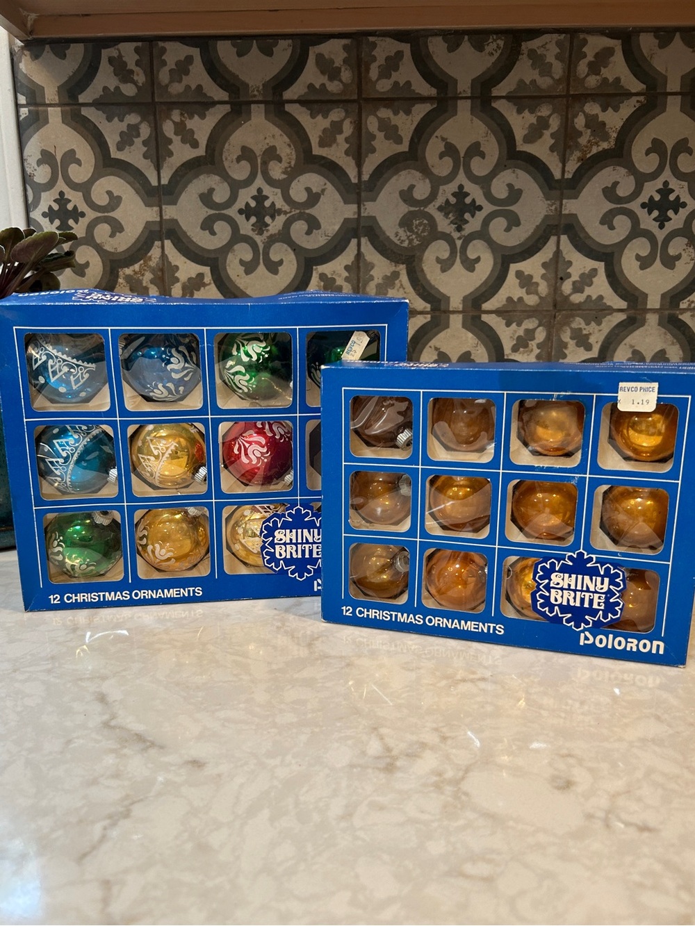 RARE FIND- SHINY BRITE Vintage Glass Christmas Ornaments-2 Boxes